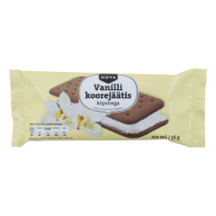 HÜVA Vanillimaitseline koorejäätis küpsistega 110ml 0,056kg