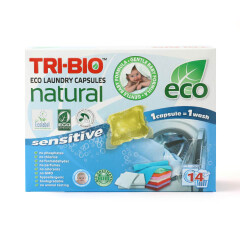 TRI-BIO Skalbiamosios kapsulės TRI-BIO SENSITIVE 14pcs