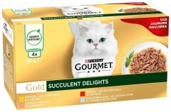 GOURMET GOLD Konservi kaķiem Gold gaļas strēmelītēs 4x85 340g