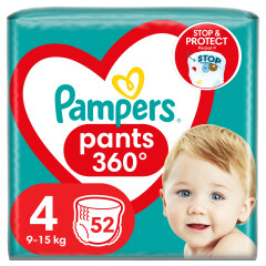 PAMPERS Sauskelnės-kelnaitės PAMPERS PANTS 4 (9-15 kg) 52pcs