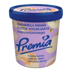 PREMIA Karamelli panna cotta koorejäätis küpsisetükkidega 245g