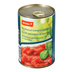 RIMI Tomatoes chopped w. basil 400g