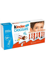 KINDER Sokoladas kinider chocolate, 16 vnt. 200g