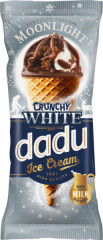 DADU DADU MOONLIGHT WHITE Vanilla ice cream with milk chocolate flavour coating and chopped almonds in waffle cone 150ml