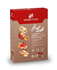 HERKULESS 5 grain oatmeal with apples, strawberries and chia seeds 0,21kg