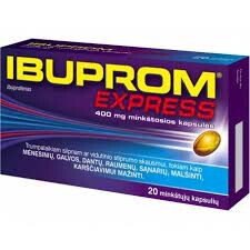 IBUPROM Ibuprom Express 400mg minkštos caps. N20 (US Pharmacia) 20pcs