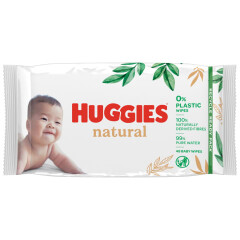 HUGGIES Drėgnosios kūdikių servetėlės HUGGIES NATURAL 48pcs