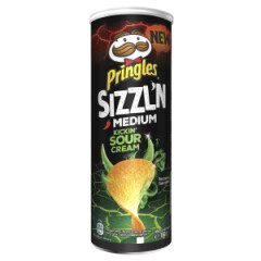 PRINGLES Traškučiai pringles, grietinės ir svogūnų skonio,aštrūs 160g