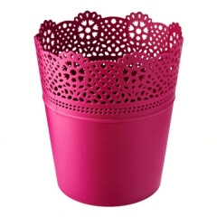 PROSPERPLAST Plastikinis vazonas LACE, rožinės sp., 13,5 x 15,5 cm 1pcs