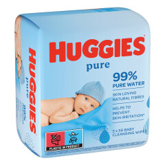 HUGGIES Mitrās salvetes zīdaiņiem Pure 168pcs