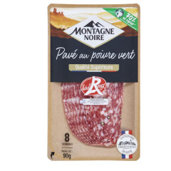 MONTAGNE NOIRE Salami with green pepper MONTAGNE NOIRE slices, 20x90g 90g