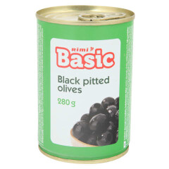 RIMI BASIC Mustad oliivid kivideta 280g