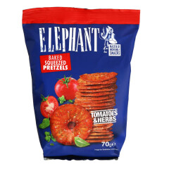 ELEPHANT ELEPHANT Tomatoes&Herbs 70 g /Krekeriai 70g