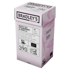 BRADLEY'S Bioloģiskā baltā tēja Bradley's ar zemeņu un vaniļas aromātu 25gb. FTO 44g
