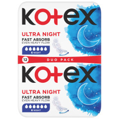 KOTEX Higieniniai paketai KOTEX ULTRA OVERNIGHT naktiniai 12pcs