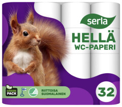 SERLA Tualettpaber hellä 32 rulli 3-kihiline 32pcs