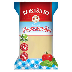 ROKIŠKIO Cheese "Mozzarella" 45% fat, 200 g, piece 200g