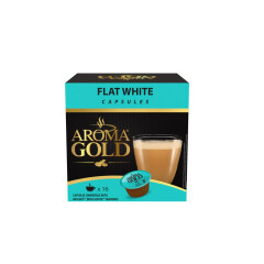 AROMA Kavos kapsulės AROMA GOLD FLAT WHITE 16pcs