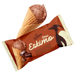 ONU ESKIMO Chocolate cream ice cream with chocolate pieces in waffle cone 0,08kg