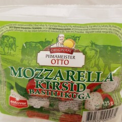 PIIMAMEISTER OTTO Mozzarella Kirsid basiilikuga 125g