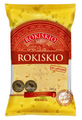 ROKIŠKIO Sūris "Rokiškio" 45% rieb. s.m. 240 g. pak. 240g