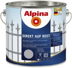 ALPINA Otse roostele kantav värv Direkt auf Rost EXL AP 2.5L hõbedane 2,5l