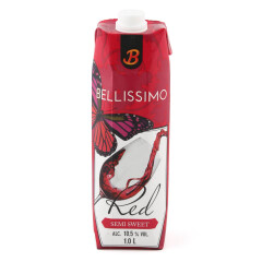 BELLISSIMO Raud. pusiau saldus vynas BELLISSIMO, 1l 1l