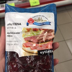 KLAIPEDOS MESINE Vytinta pjaustyta jautienos nugarinė, 90g