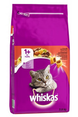 WHISKAS KUIVTOIT TAISKASVANUD KASSIDELE HÄRJALIHAGA 3,8kg