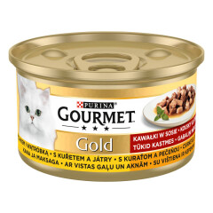 PURINA GOURMET GOURMET GOLD canned cat food meat pcs in sauce (chicken, liver) 85g 85g