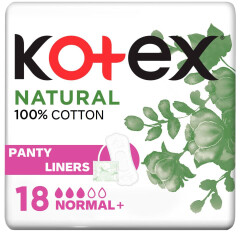 KOTEX Higieniniai įklotai KOTEX NATURAL NORMAL+ 18pcs