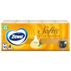 ZEWA Taskurätikud Softis Soft & Sensitive 4-kih. 10x9tk 10pcs