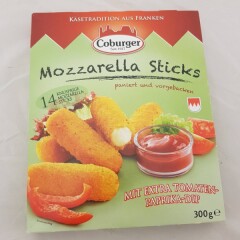 COBURGER Baked Mozzarella sticks with tomatoe and paprika dip, 10x300g 300g