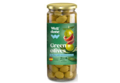 WELL DONE Zaļās olives ar anšoviem 235g