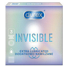 DUREX Prezerv.DUREX Invisible Extra Lubr.,3vnt 0,006kg