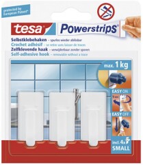 TESA Kabliukai TESA Classic, maži, baltos sp., pakuotė 3 vnt. 3pcs