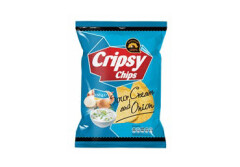 CRIPSY CHIPS Čipsi ar Krējuma un sīpolu garšu 150g