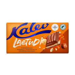 KALEV Kalev Laetud! milk chocolate with caramel, milk cream filling and hazelnut pieces 145g