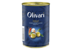 OLIVARI Zaļās olives ar garnelēm 300g
