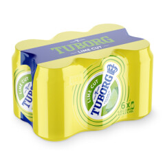 TUBORG Alus TUBORG LIME CUT (6 vnt. pakuote), 4,5 % 1,98l