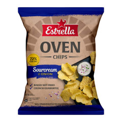 ESTRELLA Grietinės ir svogūnų skonio bulviniai traškučiai Oven Chips 125g