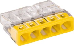 WAGO Laidų jungtis WAGO, 5 x 0,5 - 2,5 mm, geltonos sp., 5 vnt. 5pcs
