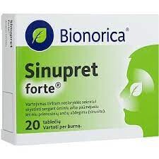SINUPRET Tabletės nuo peršalimo Sinupret forte tab.obd. N20 (Bionorica) 20pcs