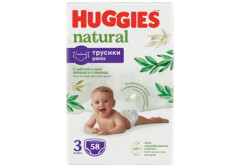 HUGGIES Sauskelnės-kelnaitės HUGGIES NATURAL PANTS 3 (6-10 kg) 58pcs