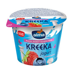 ALMA Graikiškas jogurtas alma, braškių ir mėlynių skonio 180g