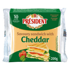 PRESIDENT Sulatatud juust Cheddari juustuga 200g