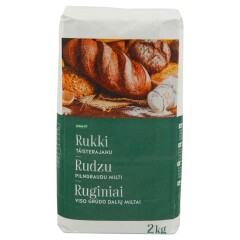 RIMI Viso grūdo dalių rugių miltai RIMI, 2 kg 2kg