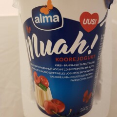 ALMA MUAH panna cotta maitseline koorejogurt kirssidega 380g