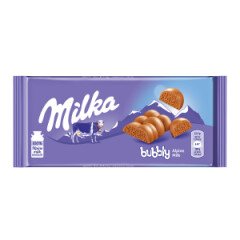 MILKA Pieninis šokoladas  BUBBLY 90g