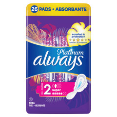 ALWAYS Higiēnas paketes Platinum Super 26pcs